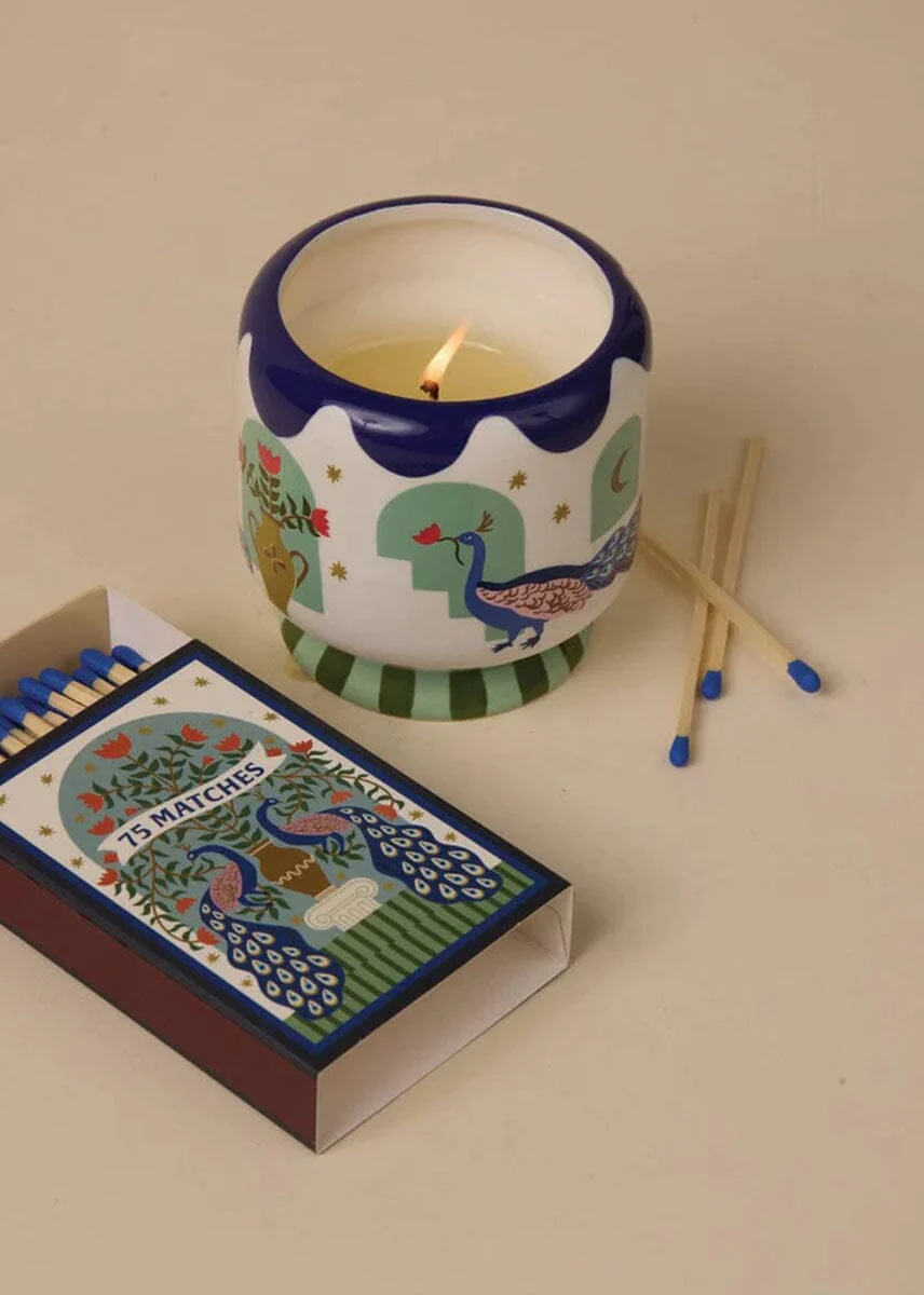 A Dopo Peacock Candle - Misted Lime - 8oz. - Image 2