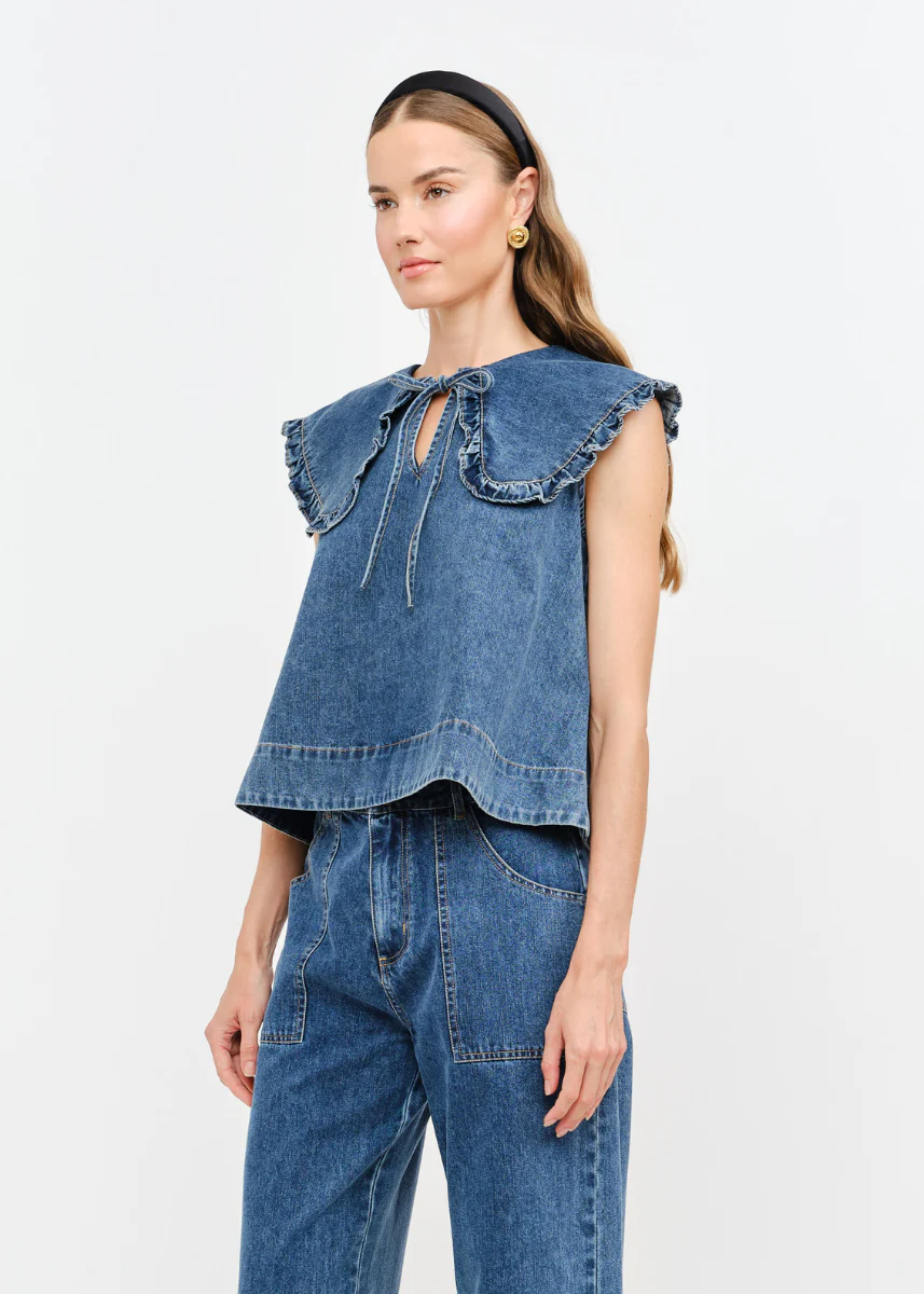 Addison Denim Top - Medium Wash - Image 2