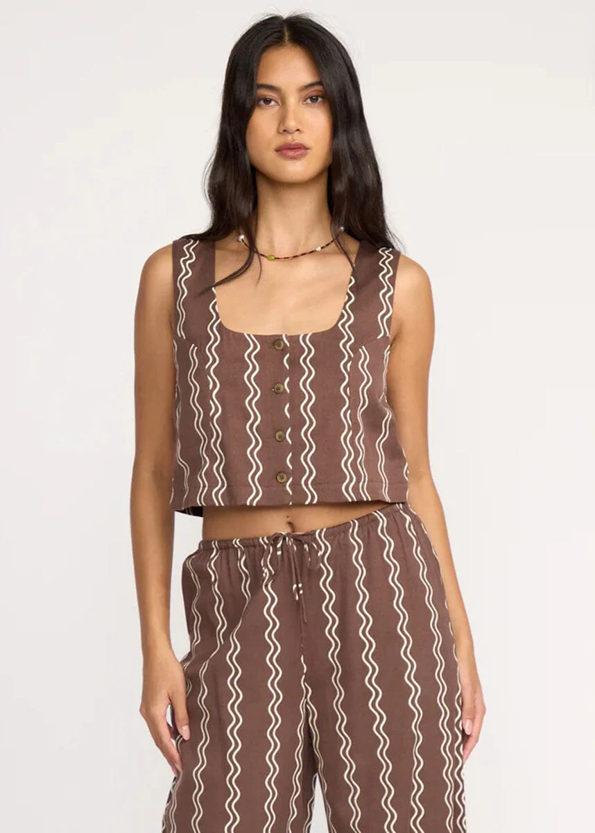 Another Wave Woven Tank - Espresso
