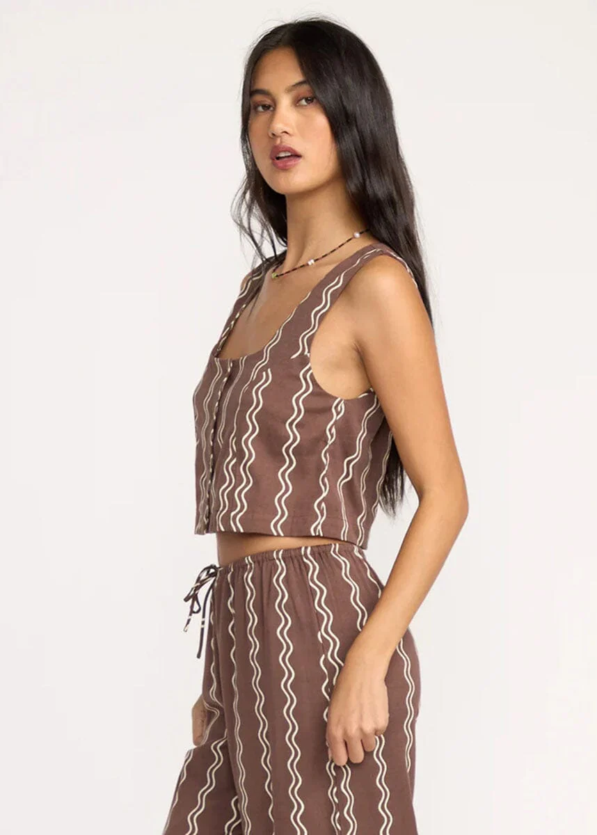 Another Wave Woven Tank - Espresso - Image 2