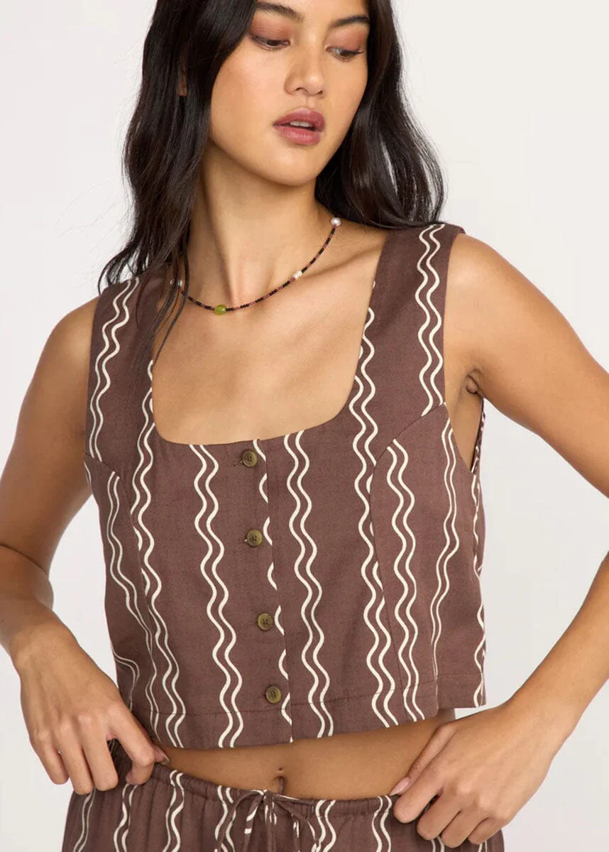 Another Wave Woven Tank - Espresso - Image 5