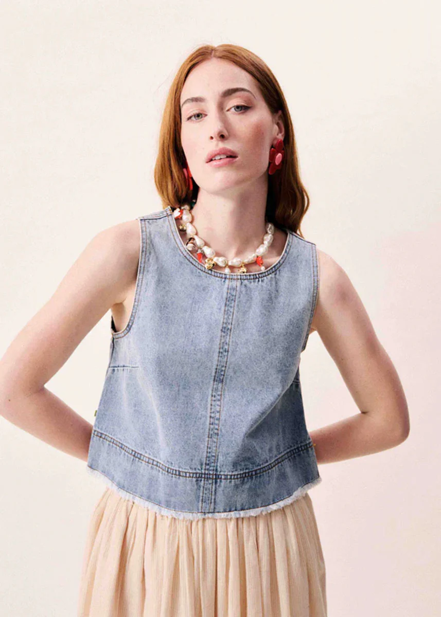 Aqualina Top - Bleu Jean