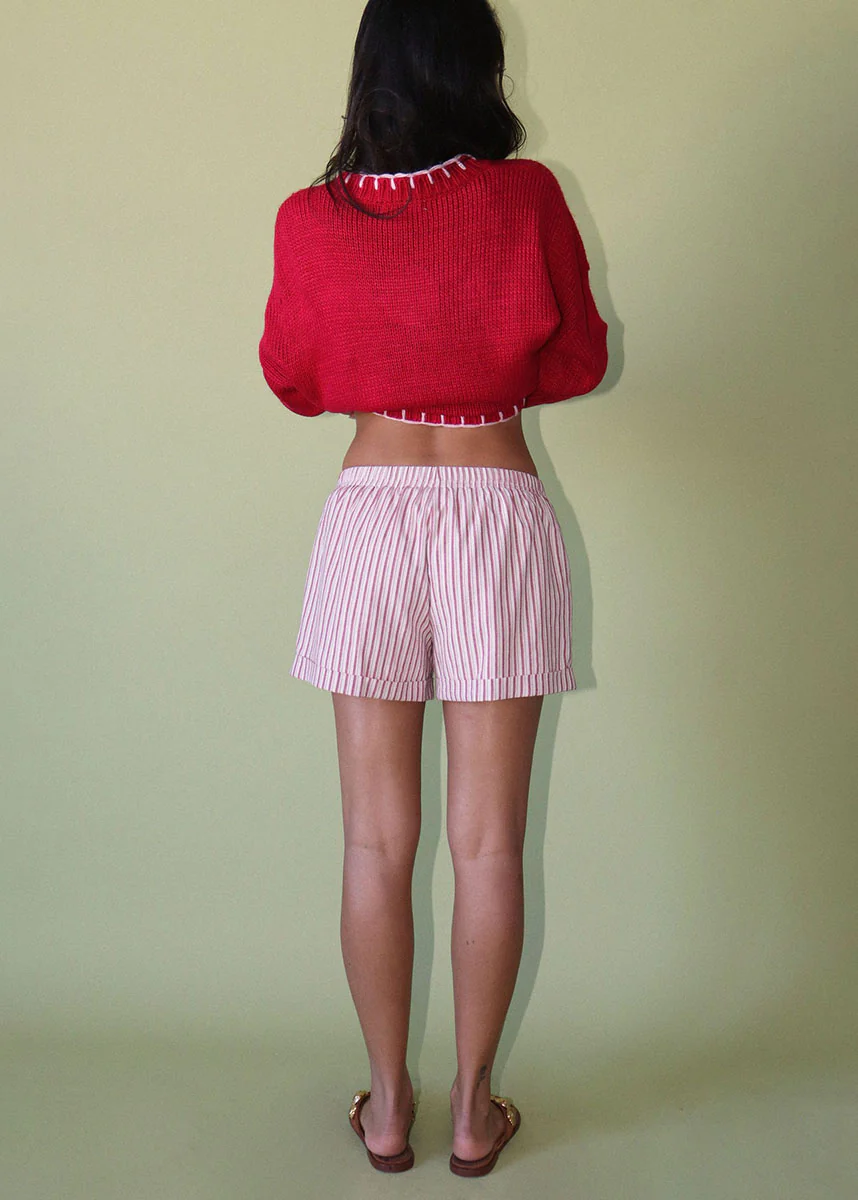 Ari Striped Boxer Shorts - Red - Image 4