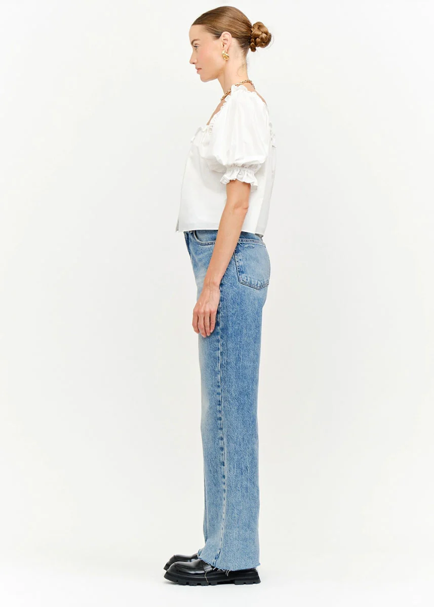 Bijou Puff Sleeve Top - Off White - Image 3