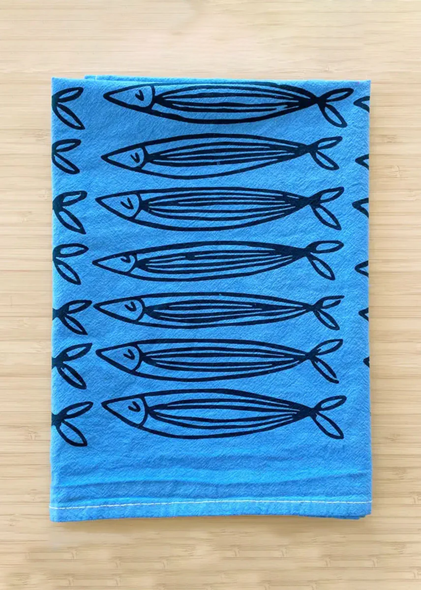 Blue Sardines Tea Towel - Image 3