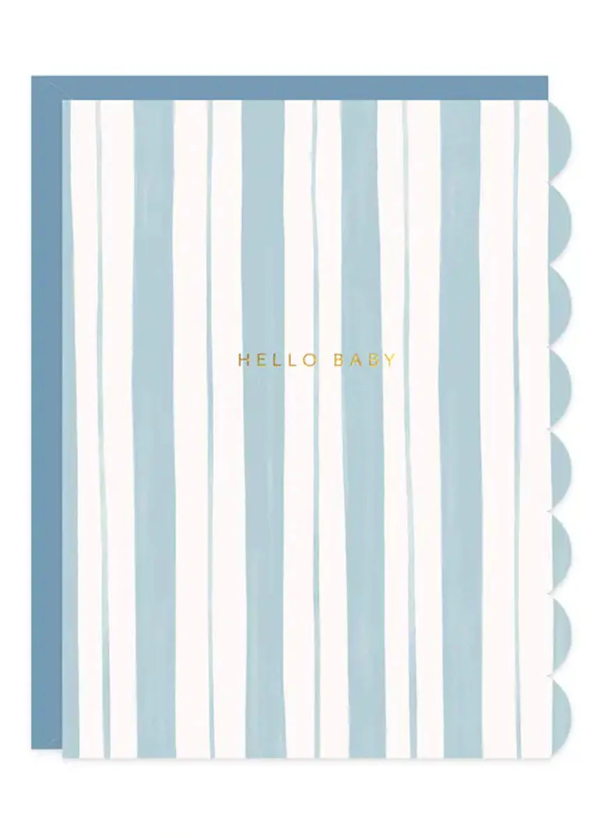 Blue Stripes Baby Card
