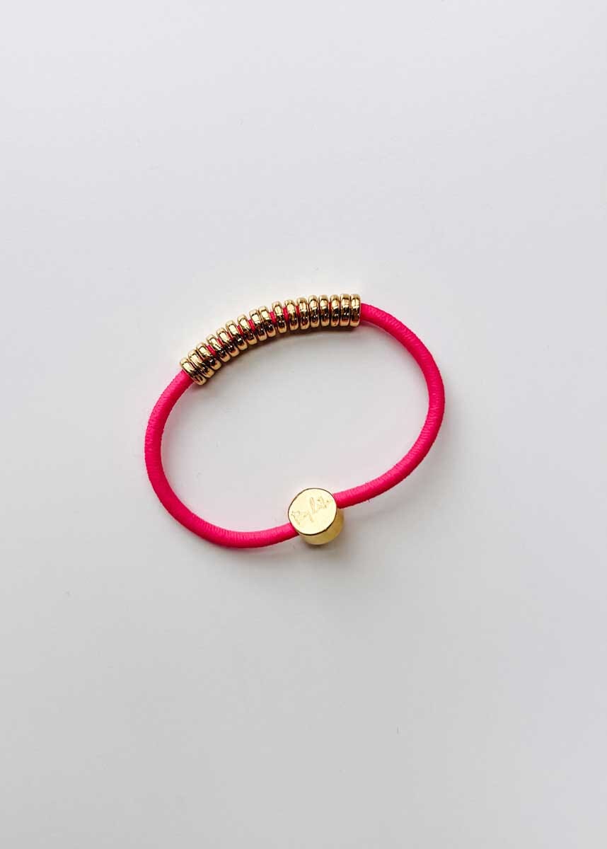 By Lilla Elastic Hairtie Bracelets - Gold Disc - Image 3