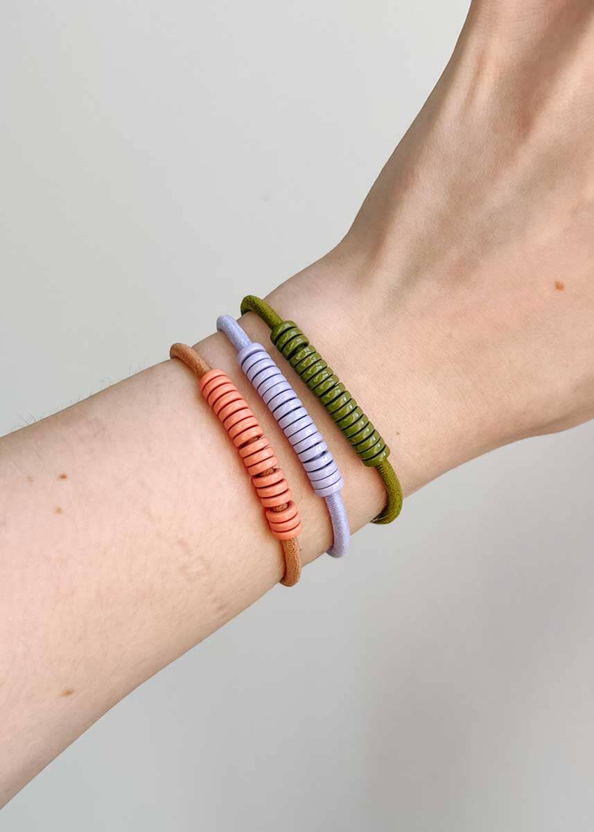 By Lilla Single Hair Tie Bracelet  - Enamel Discs - Image 4