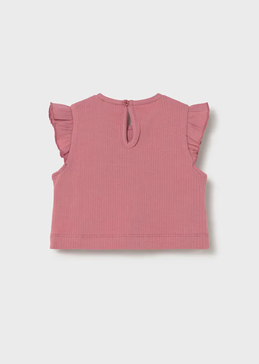 Carly Rib Knit Tie Top - Blush - Image 2