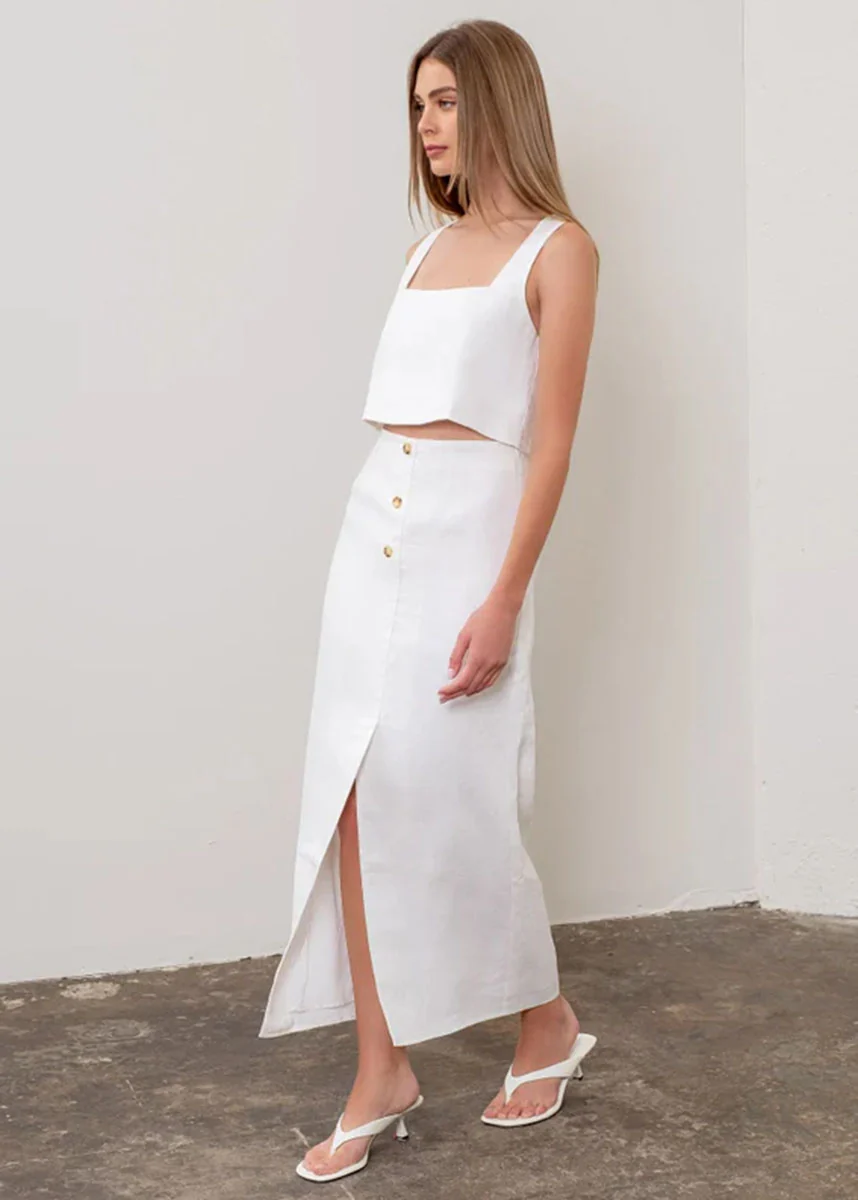 Catesby Crop Tank Top - White - Image 2