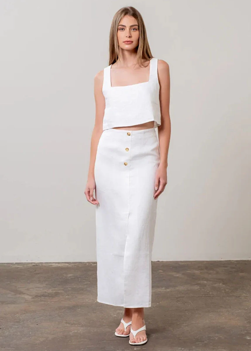 Catesby Crop Tank Top - White - Image 4