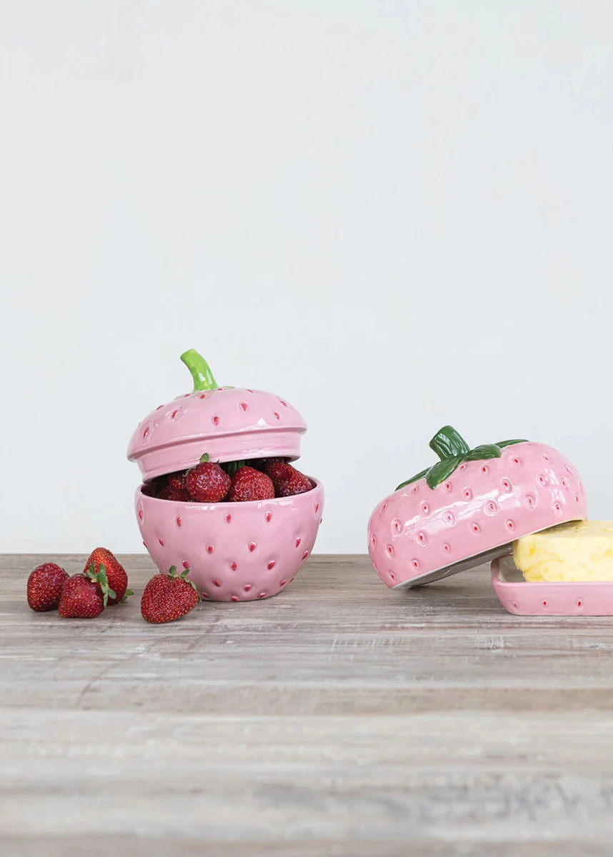Ceramic Strawberry Jar & Lid - Image 3