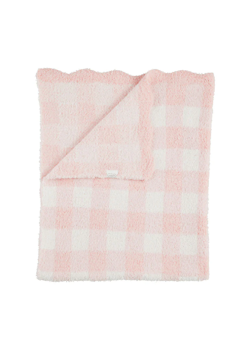 Chenille Blanket - Pink Gingham