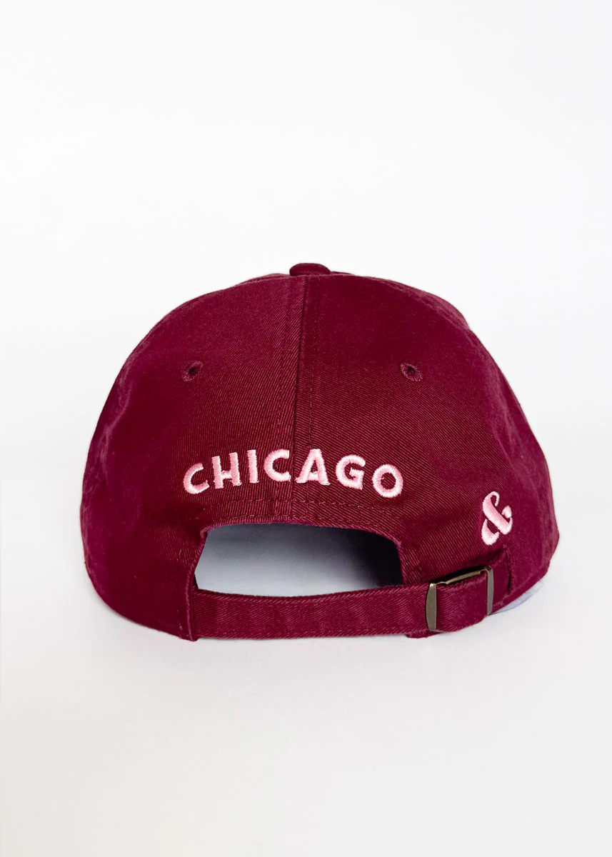 Chi Dad Hat - Burgundy & Pink - Image 4