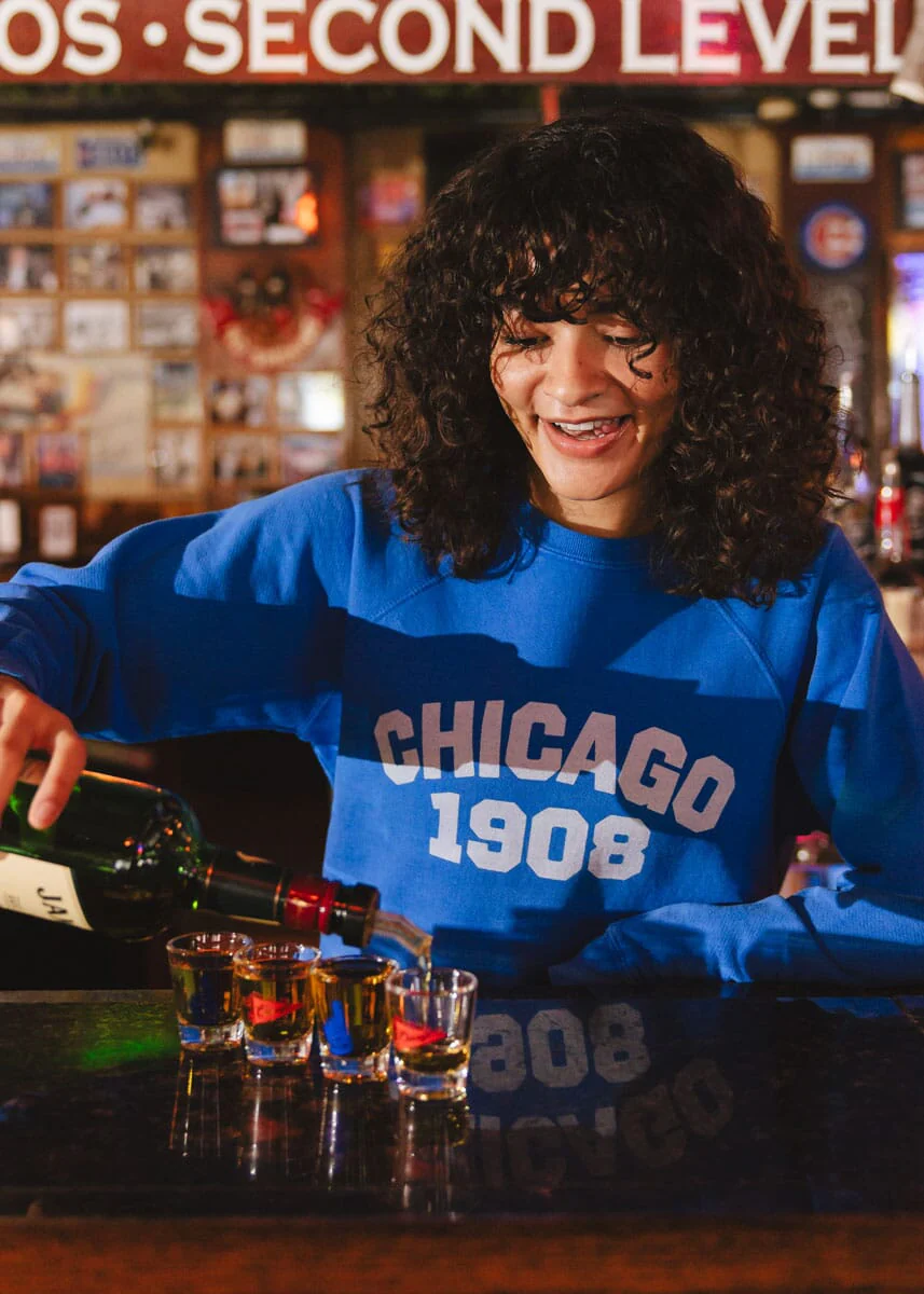 Chicago 1908 Classic Crew Sweatshirt - Vintage Royal Blue - Image 5