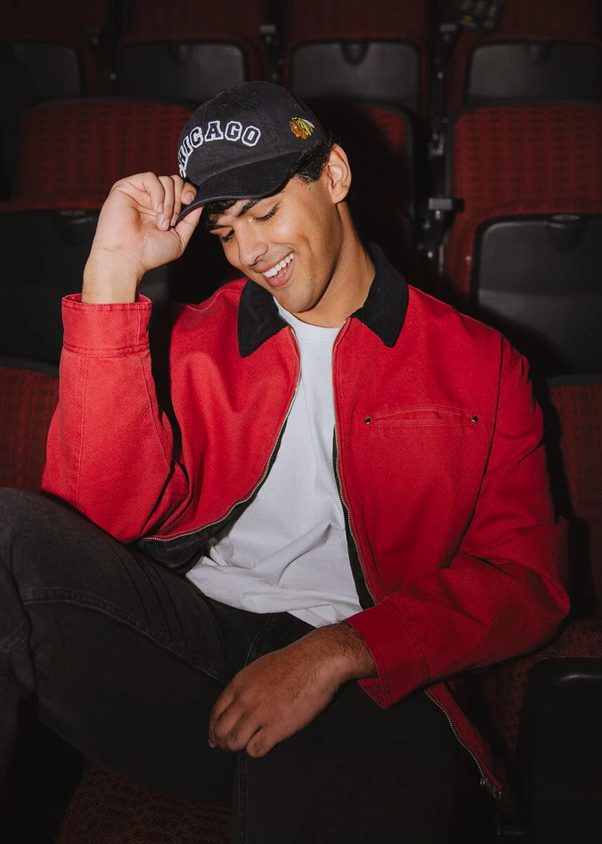 Chicago Blackhawks Block Letter Baseball Cap - Black - Image 3
