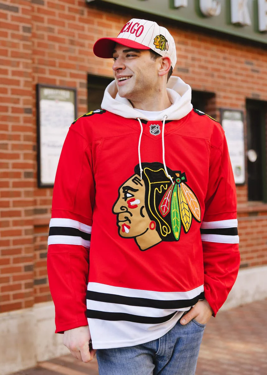 Chicago Blackhawks Puff Pinstripe Baseball Cap - Image 5