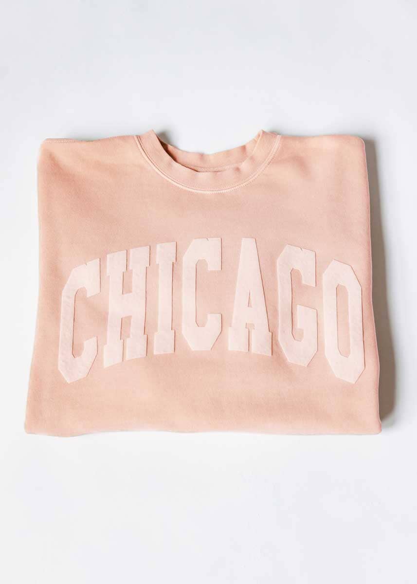 Chicago Collegiate Puff Sweatshirt - Dusty Pink - Image 5
