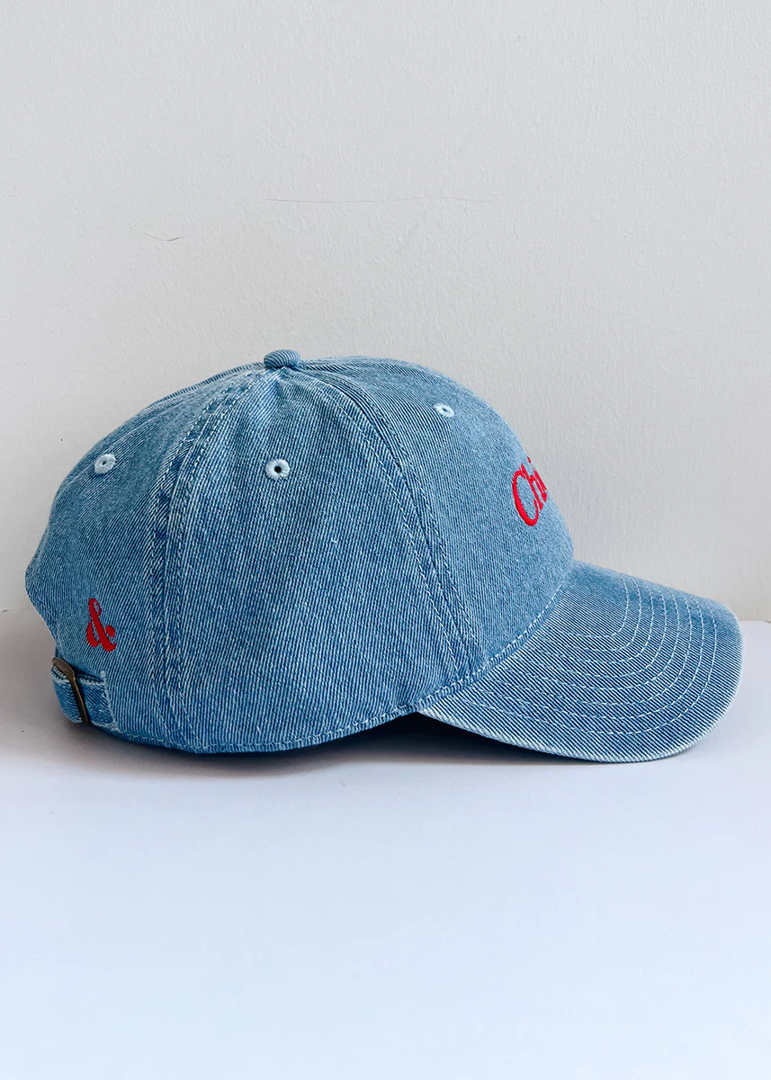 Chicago. Dad Hat - Denim & Red - Image 5