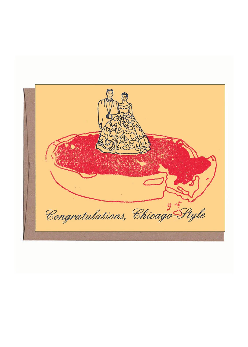 Chicago Deep Dish Wedding Card