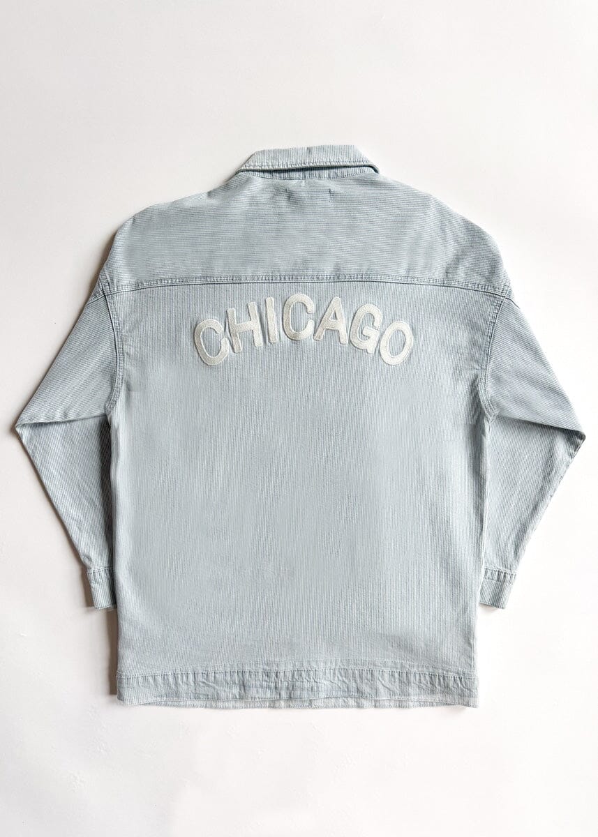 Chicago Denim Jacket - Blue White Pinstripe - Image 3