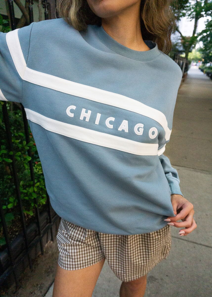 Chicago Oversized Rugby Sweatshirt - Light Blue - Image 6