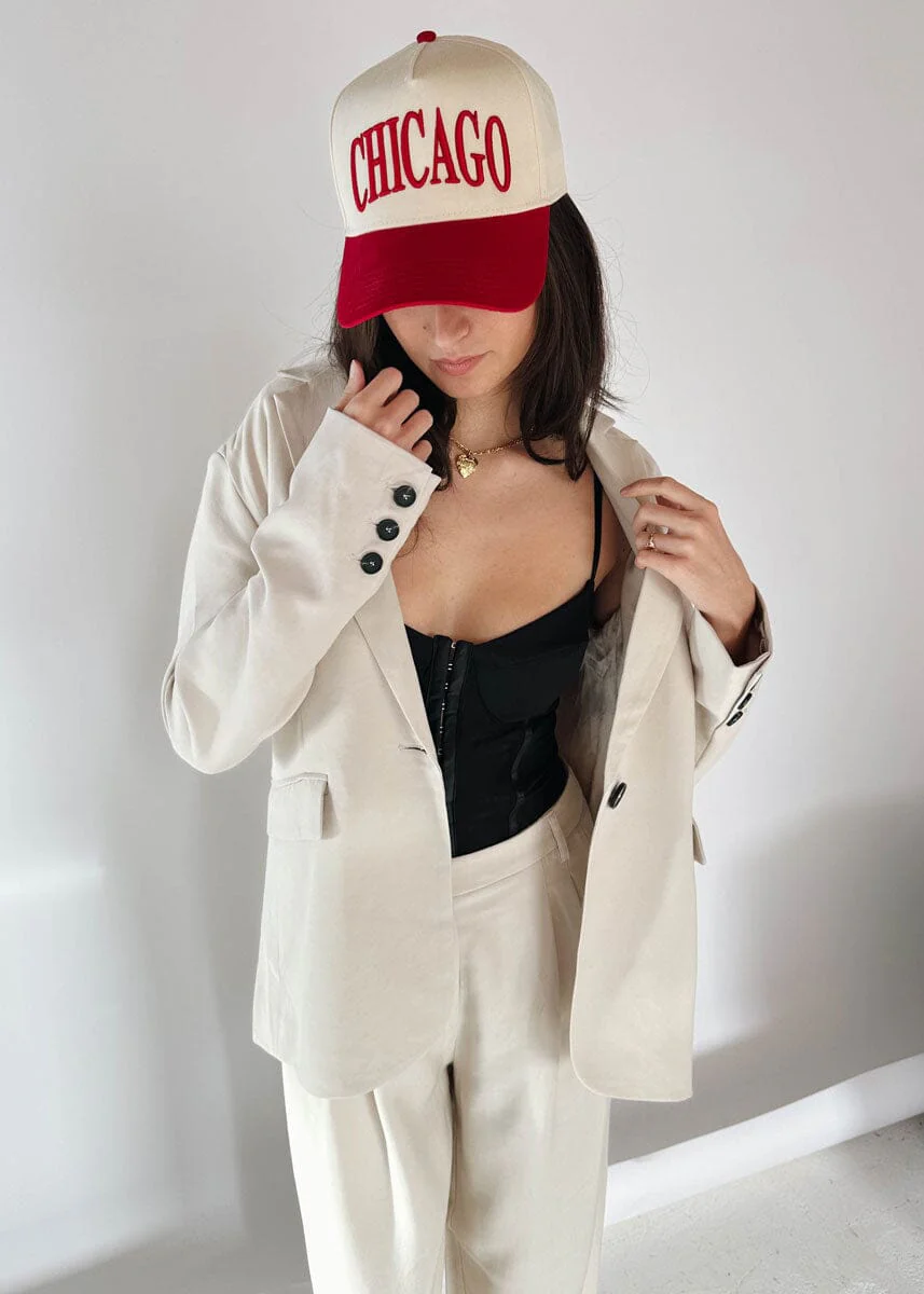 Chicago Puff Baseball Cap - Red - Image 5