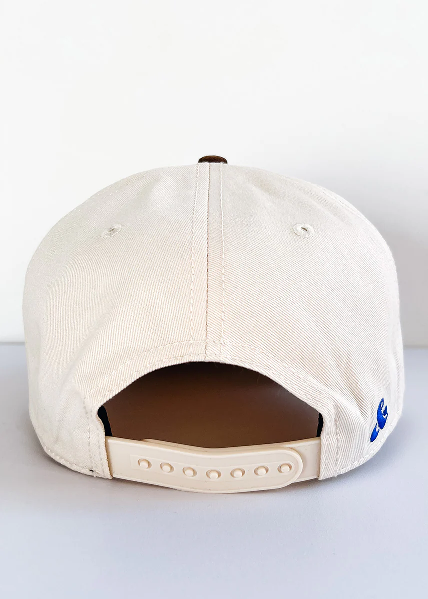 Chicago Puff Baseball Cap - Royal & Brown Suede - Image 7