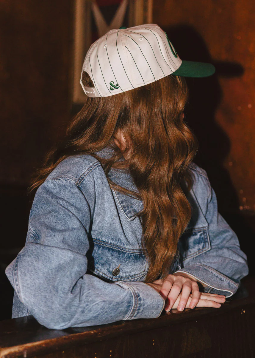 Chicago Puff Pinstripe Baseball Cap - Emerald - Image 4