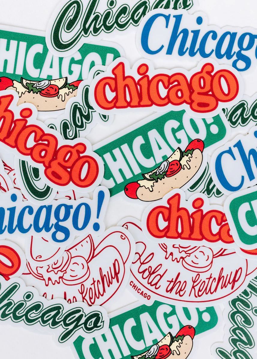 Chicago Retro Sticker - Blue - Image 3