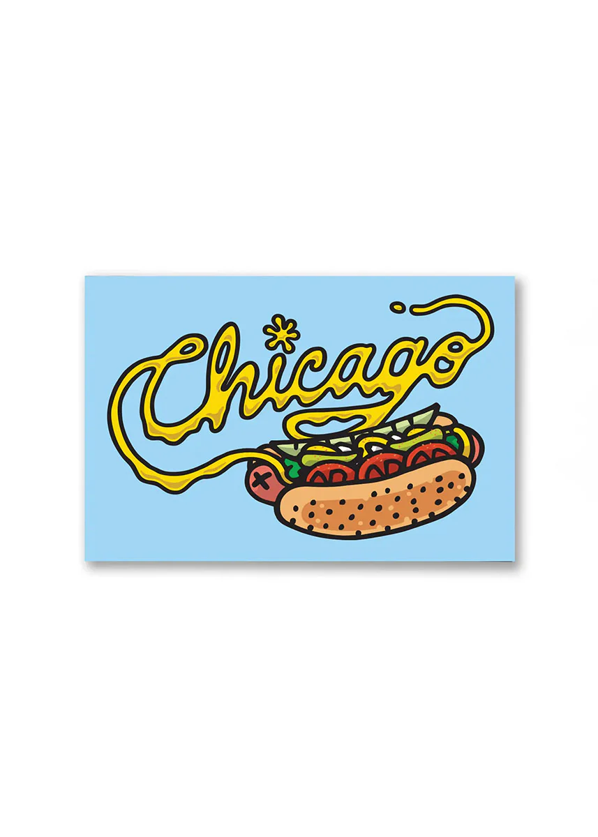 Chicago Style Hot Dog Postcard