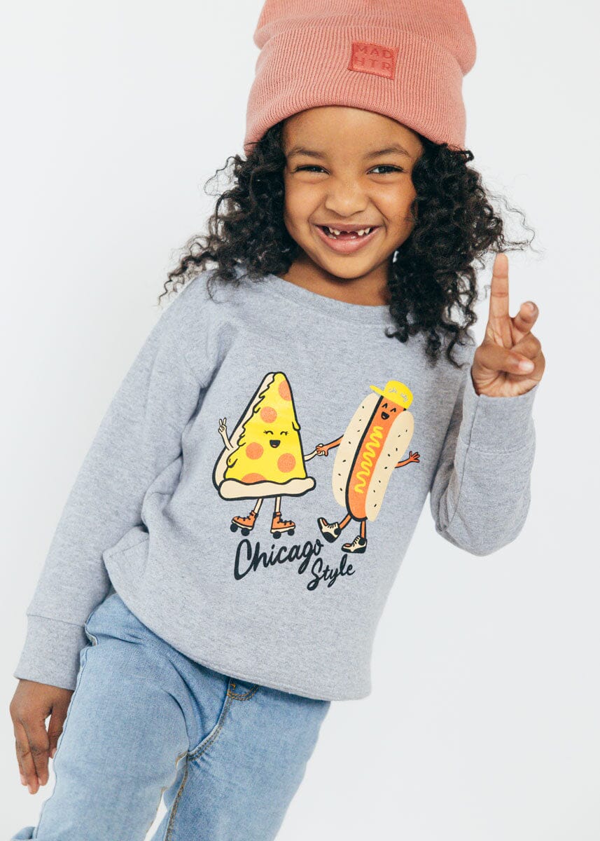 Chicago Style Toddler Sweatshirt - Heather Grey - Image 6