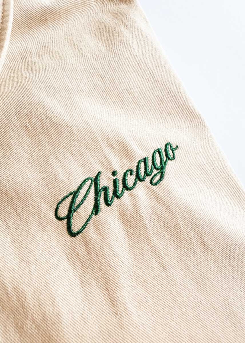 Chicago Varsity Double Stripe Jacket - Green - Image 8