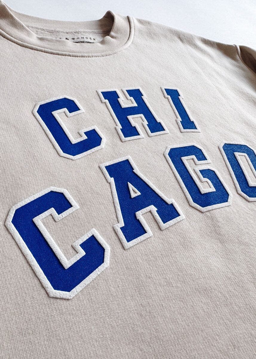 Chicago Varsity Sweatshirt - Ivory & Blue - Image 3