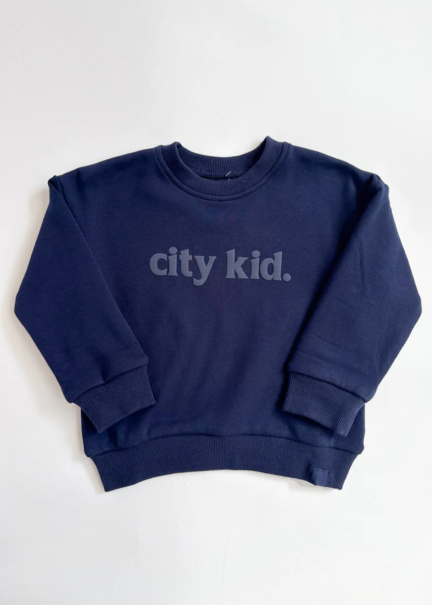 City Kid Monochrome Puff Sweatshirt - Navy - Image 2