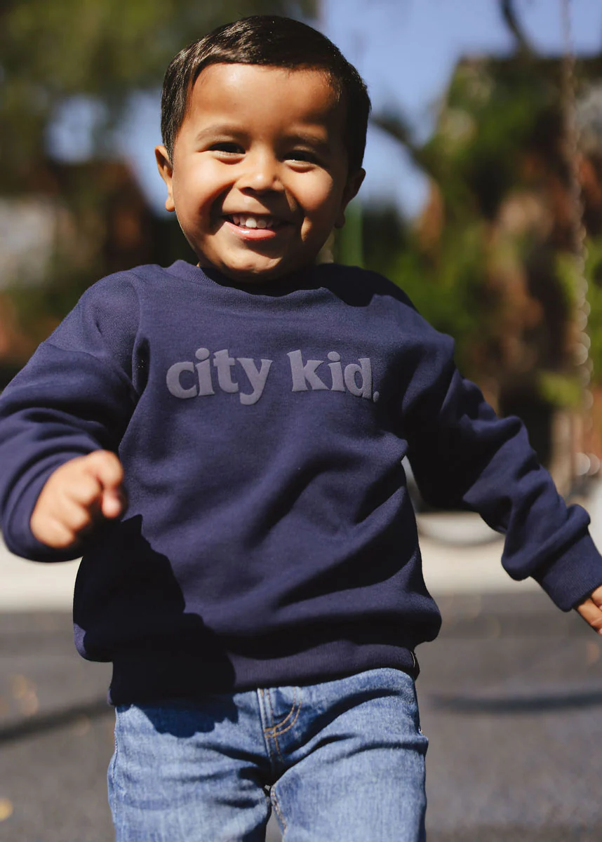City Kid Monochrome Puff Sweatshirt - Navy - Image 3