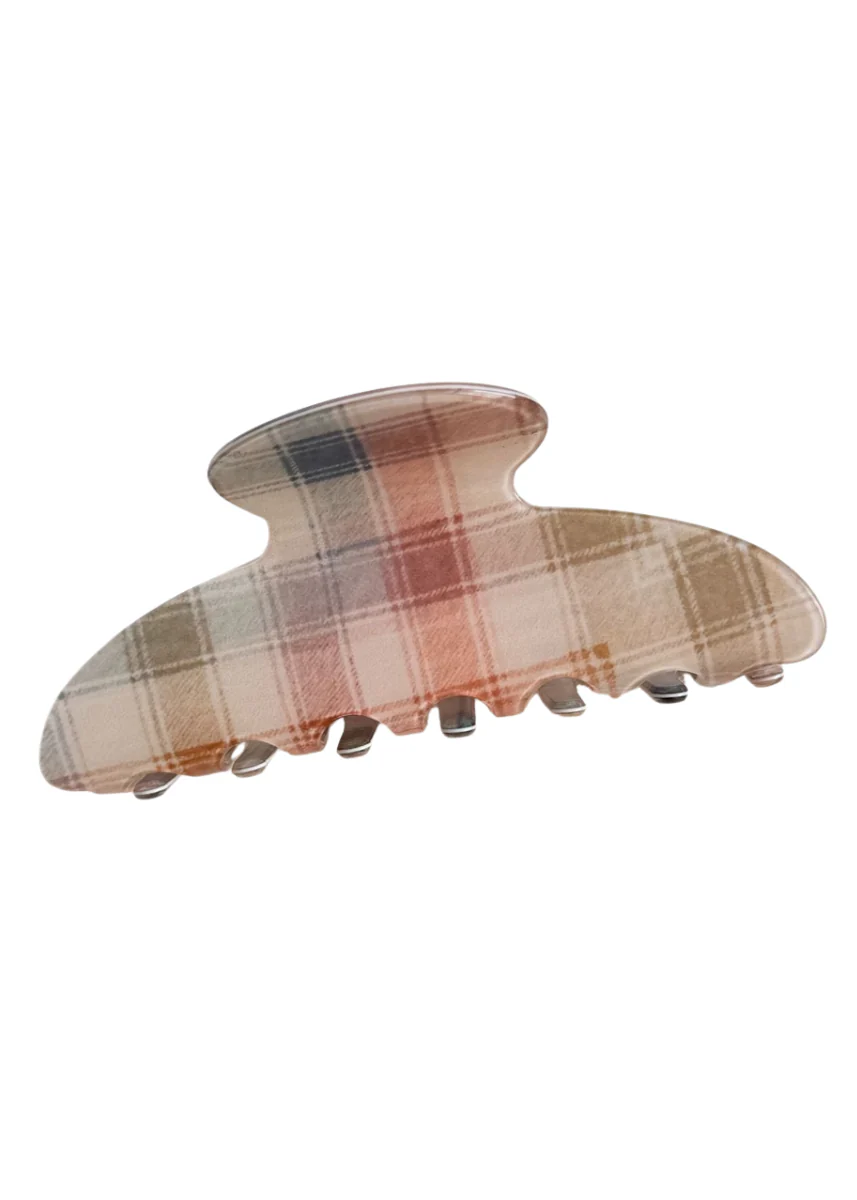 Classic Vintage Plaid Hair Claw