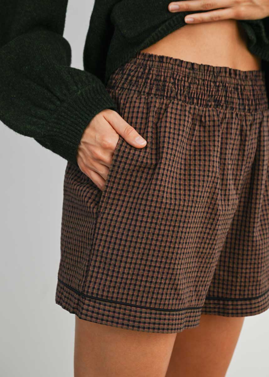 Cleo High-Waisted Trim Short - Brown Multi - Image 2