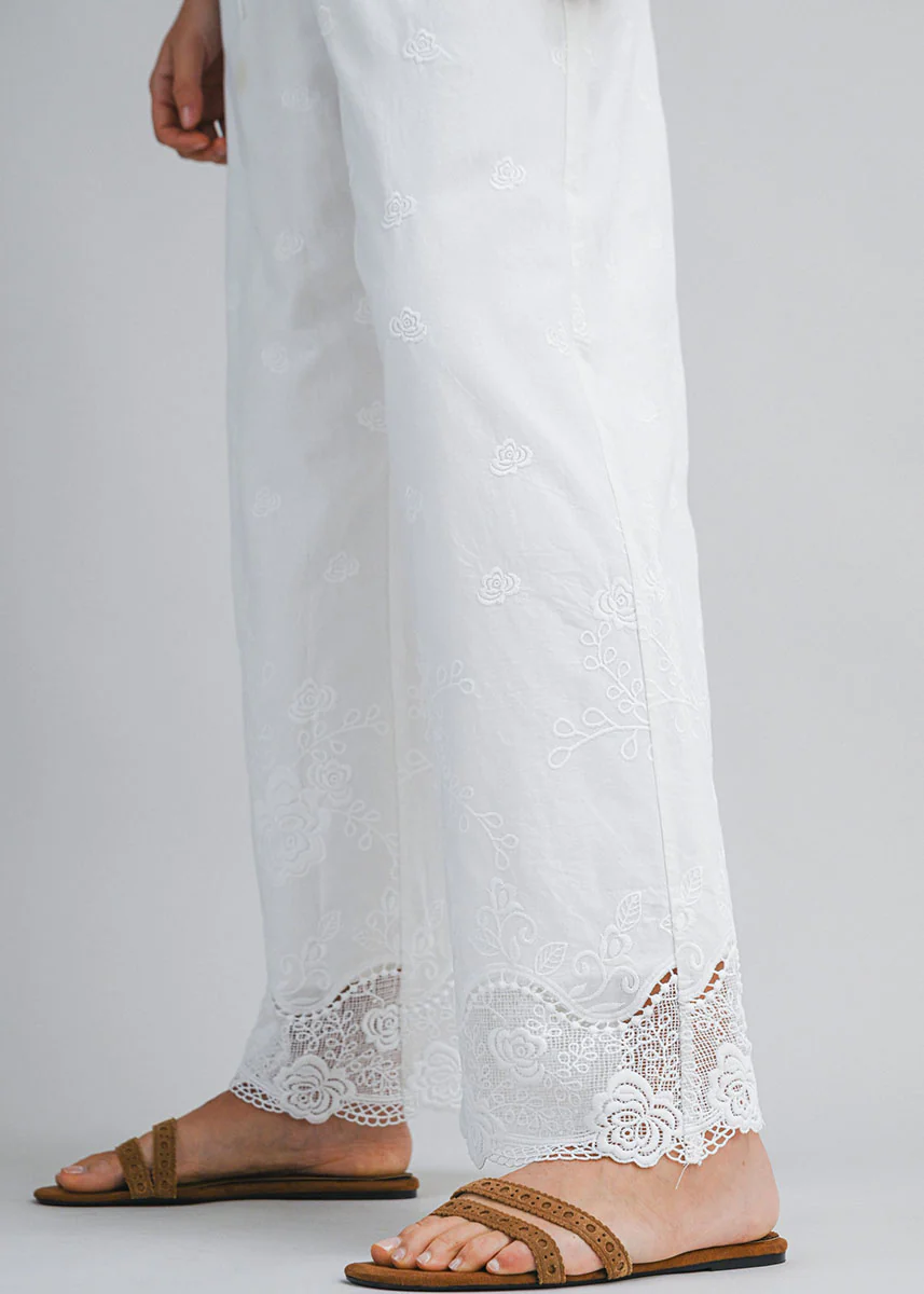 Cosette Embroidered Tie Top & Pant Set - Off-White - Image 5