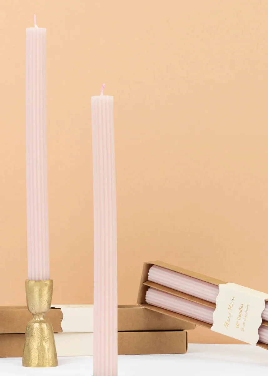 Cotton Candy Pink Table Candles - Image 4