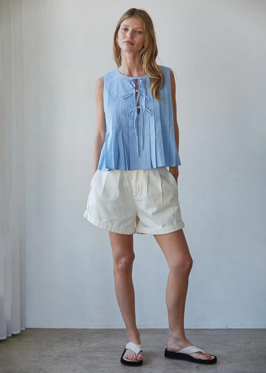 Davina Tie Top - Sky Blue - Image 3