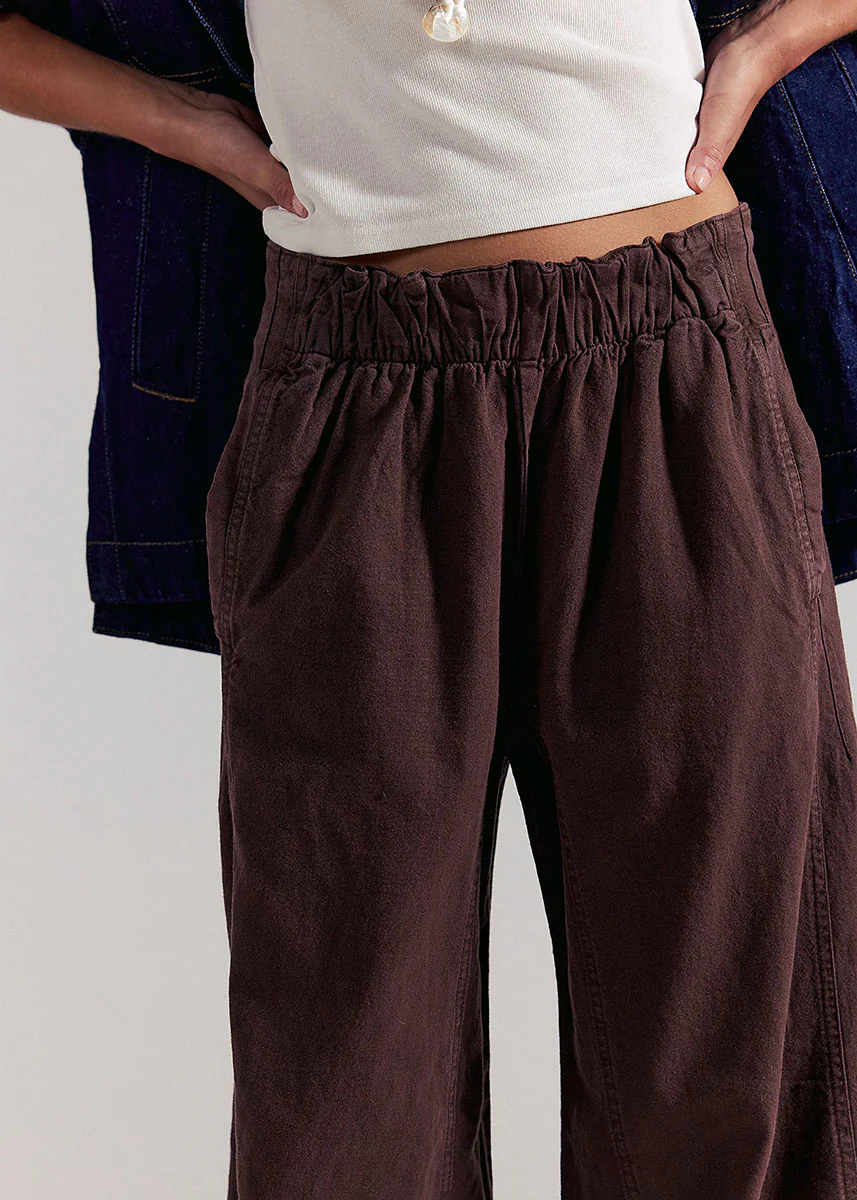 Days End Linen Pull On Pant - Double Espresso - Image 3