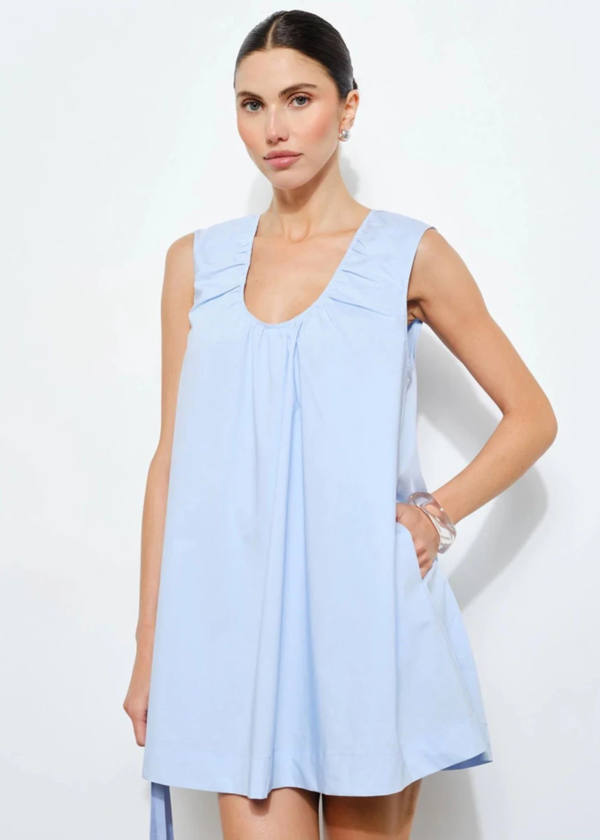 Delia Swing Mini Dress - Light Blue