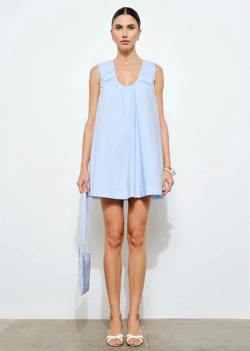 Delia Swing Mini Dress - Light Blue - Image 5