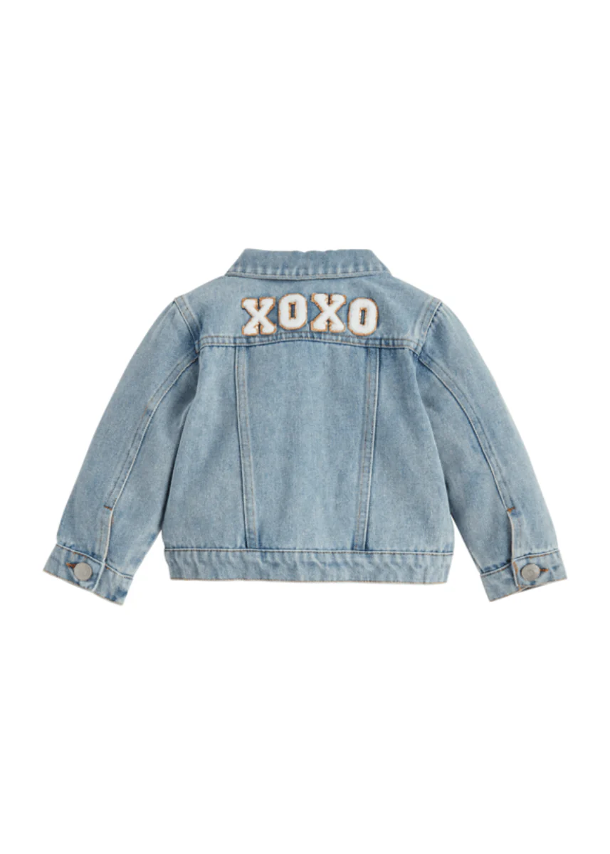Denim Glitter Patch Jacket - Image 2