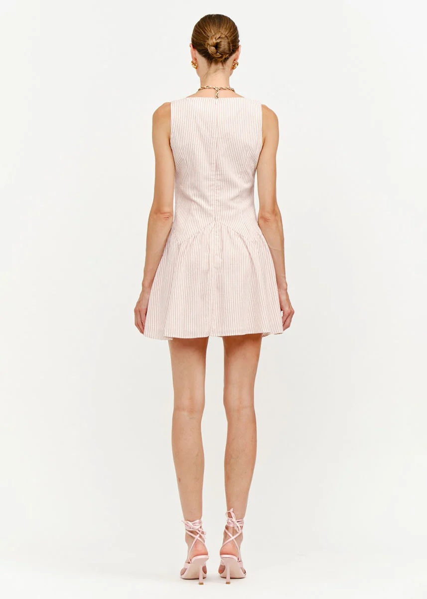 Eden Stripe Mini Dress - Blush - Image 5