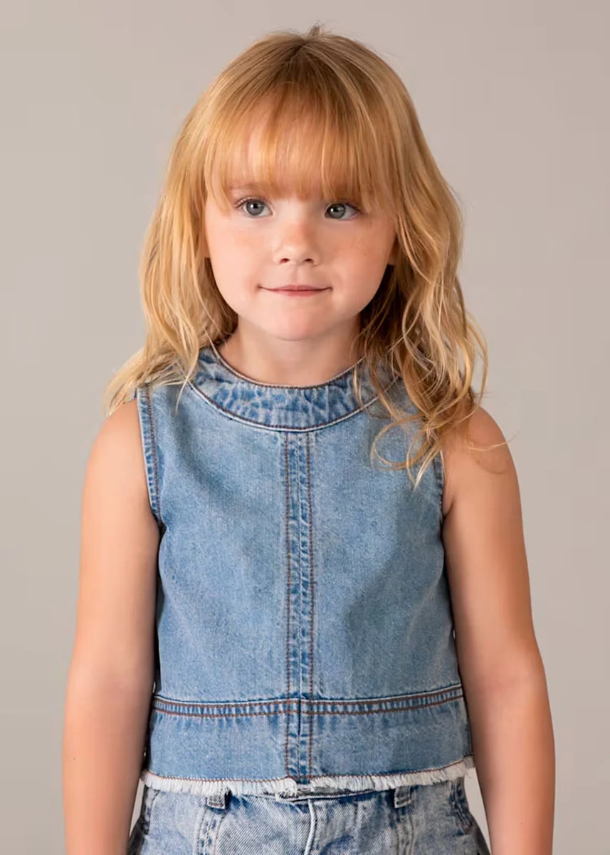 Ellie Denim Top - Light - Image 2