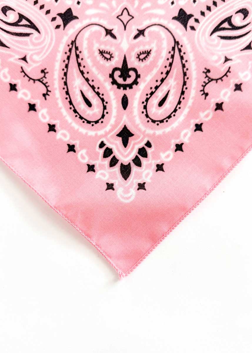 Embroidered Bandana - Light Pink Paisley - Image 2