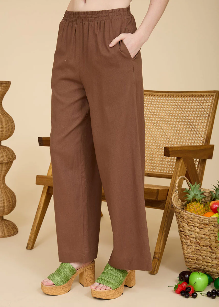 Esme Woven Pant - Brown - Image 3
