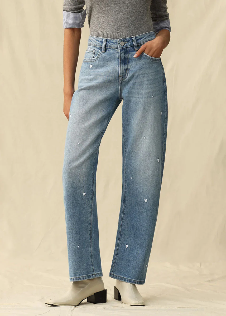 Flora Mid-Rise Barrel - Medium Blue